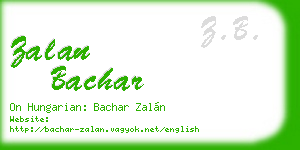 zalan bachar business card